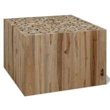 table basse vidaXL Teck authentique 50x50x35 cm - Tabac - Voir 2