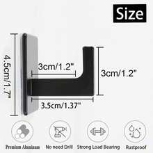 1-4Pcs Strong Adhesive Wall Hook Sticker Hanging Coat Rack Clothes Hanger Shower Robe Hook Kitchen Bathroom Towel Hooks Black - Black - View 9