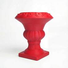 ORIZZONTE Classic Decorative Vase With Ornamental Texture – Elegant Design For Artificial Or Dried Flowers – Vintage Gift Idea For Home, Studio, Events – 100% Made In Italy, Shipping From Italy - Red - View 4