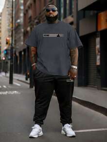 AnChiStreetwear - Bộ áo thun ngắn tay và quần dài nam cỡ lớn, thời trang và đơn giản với họa tiết cây hy vọng, hoàn hảo cho phong cách đường phố, hoạt động ngoài trời và trang phục hàng ngày. - Nhiều màu - Xem 1