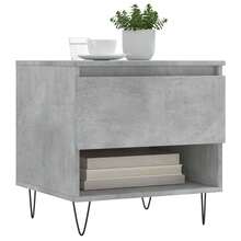 vidaXL Tables basses 2 pcs gris béton 50x46x50 cm bois d'ingénierie - Gris - Voir 1