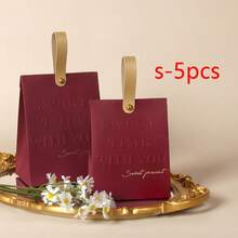 5pcs Chinese Style Creative Wedding Candy Boxes, Souvenir Boxes, Candy Boxes, Candy Bags, Candy Gift Boxes, Gift Packaging Boxes, Empty Boxes, Elegant Candy Boxes, Unique Colorful Creative Wedding Gift Boxes, Exquisite Cookie Boxes, Suitable For Bride Gifts - Multicolor - View 8