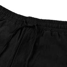 Medieval Pirate Costume Men, Renaissance Viking Pants With Pockets, Casual Trousers - Black - View 6
