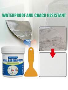 墙面修补膏，遮盖污渍，修补剥落油漆，防水墙面漆裂缝填充剂，配有小刮刀，方便使用。 - 藍白色 - 查看 1