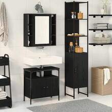 vidaXL Set di mobili da bagno 3 pz Chêne noir - nero - Visualizzare 2