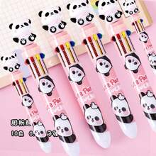 Kawaii Multicolor Ballpoint Pen, 10 Colors, Cute Panda Bear Sitting Design - 淺粉色 - 查看 5
