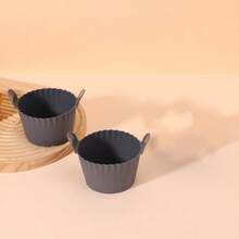 2个硅胶空气炸锅杯，不粘烘焙模具，带手柄，耐热，易于清洁和重复使用，适用于家用空气炸锅、早餐制作和烘焙。 - 彩色 - 查看 9