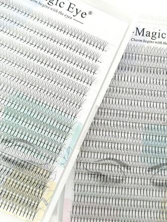 1盒640片，0.07/0.1毫米粗细，C/D卷度，长度8-15毫米的睫毛嫁接片，混合款式，套装包含睫毛、涂抹刷、调整棉签、胶水杯