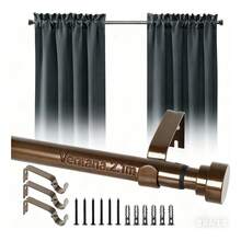 TendenciaCortinero Metalicos Modernos Ajustable Tubo Barra Cortina 2mCalidad premium - M1 cortinero palo 1pc Cobre - Ver 2