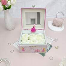 1pc Pink Princess Castle Music Box, Made Of Paper Material With Princess High Heel Design, Can Be Used To Store Trinkets, Toys, Jewelry, Built-In Rotating Princess And Mirror, Bedroom/Living Room Decor, Suitable For Birthday, Wedding, Daily Gift, Party & Festival - Multicolor - View 9