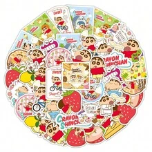 1套/50张卡通小欣涂鸦贴纸，可爱日系动漫人物展示电脑贴纸，新年礼物，情人节礼物，复活节礼物 - 彩色 - 查看 5