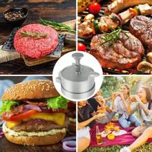 汉堡肉饼制作器 铝合金手动厚度可调汉堡肉饼压饼器 适用于牛肉烹饪烧烤汉堡肉饼厨房工具