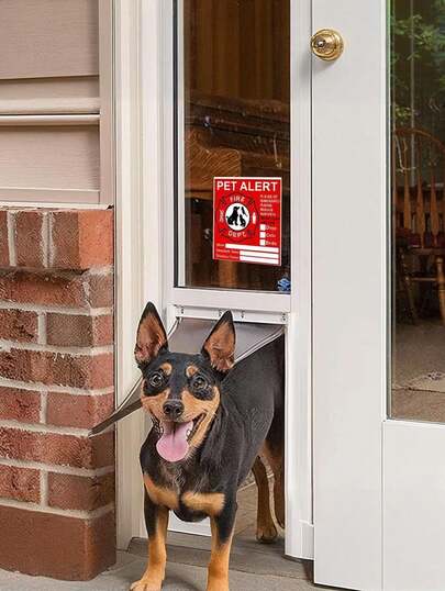 Brodark Pet Inside, Pet Alert, Emergency Door Decal, Waterproof & Sunproof, Removable Static Window Decoration Sticker