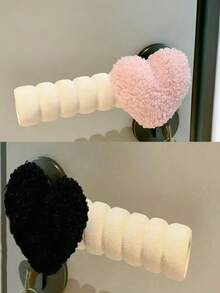 2PCS/1PCSHeart-Shaped Door Handle Anti-Static Cover, Ins-Style Door Decor, Anti-Scratch, Anti-Collision, Cute Pink Heart-Shaped Door Stopper Cover, Soft Material, Oval Design Suitable For Valentine's Day And Wedding Decorations, Home Decor - Multicolor - View 4