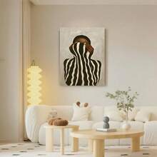 Framed 1pc Extra Large Modern Minimalist Black & White African Face Canvas Poster - Large Wall Art Print - Elegant Portrait For Living Room, Bedroom - Framed - 查看 3