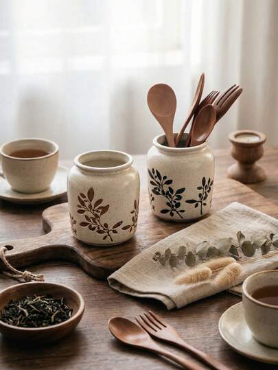 1pc Handmade French Country Style Ceramic Vase - Floral Relief, Suitable For Fresh/Dried Flowers, Luxury Living Room/Office Decor - New Year Home Gift, Valentine's Day Dining Table Decor, Boho Chic Decor, Winter Dining Table Essential, Zen Home Decor