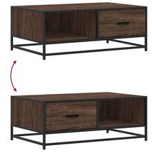 vidaXL Table basse chêne marron 90x57x35 cm bois d'ingénierie et métal