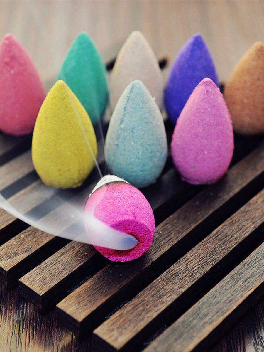 100pcs Elegant Waterfall Backflow Incense Set, Home Fragrance Accessories For Festivals, Spa, Yoga, Relaxation, Meditation, Mixed Natural Scents, Long-Lasting Odor Removal, Fresh Air, Home, Living Room, Bedroom, Bathroom - Multicolor - View 1