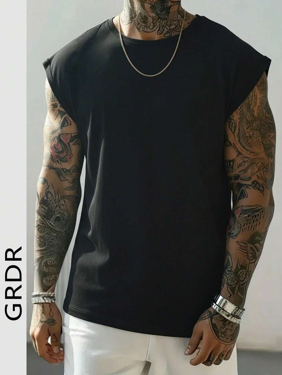 GRDR Men's Summer Casual Sleeveless Round Neck Tank Top