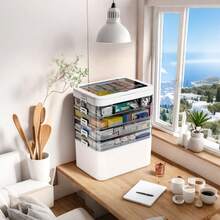 Waterproof Multi-Layer Medicine Storage Box - Portable Family Emergency Organizer With Snap Closure, Made Of Durable Plastic, Large Rectangular Home Medicine Cabinet With Multiple Compartments, Carrying Case For Family Emergency First Aid Kit, Three-Layer Medicine Storage Container With Flip-Top Lid - Large Family Emergency Organizer, Snap Closure, Durable Plastic, Multi-Layer Waterproof Box, Storage Boxes For Organizing - 白色 - 查看 4