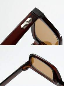 2pcs Men's Retro Square Frame High Quality Minimalist Business Fashion Glasses, Suitable For Party, Casual, Travel, Daily Wear - 2-piece Combo Pack (Tea Tea 10 Gray Black) - View 3