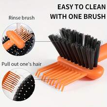 1pc Two-In-One Comb Cleaning Brush For Air Cushion Airbag Comb, Hair Cleaning Hook Claw Comb, Crevice Cleaning Tool, Curling Comb Cleaner, Reusable Hair Comb Crevice Cleaning Brush, Compact And Easy To Carry - màu xanh da trời - Xem 9