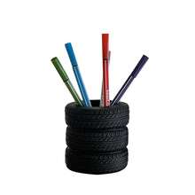 Creative Tire-Shaped Pen Holder | Desktop Organizer And Storage For Home And Office | Multi-Functional Makeup Brush Holder With Decorative Design - Multicolor - View 5