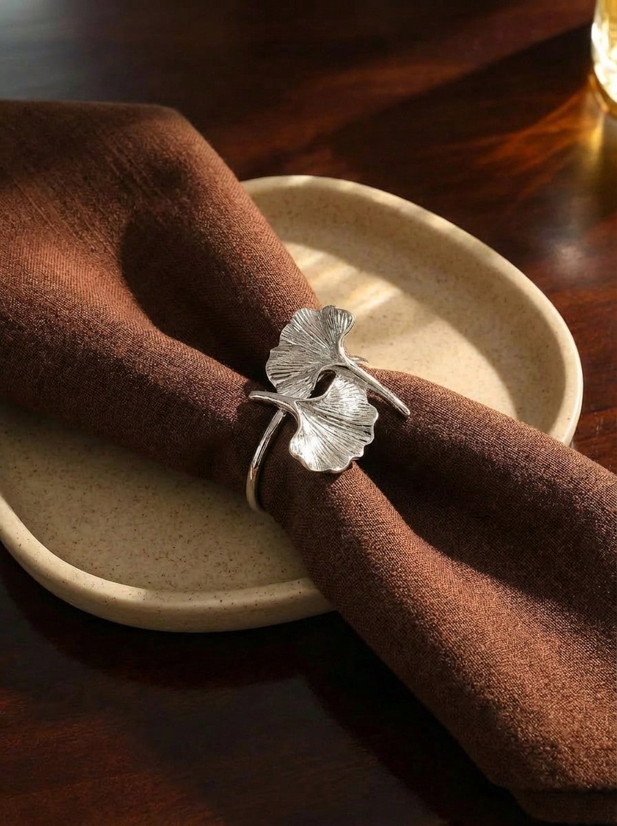 Cirelle 1pc Ginkgo Biloba Shaped Napkin Ring
