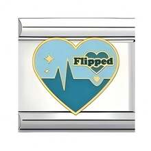 1PC Stainless Steel Italian Module Bracelet Components, Featuring Various Heart Patterns, DIY Making Jewelry For Bracelet Necklaces, Can Be Freely Matched With Different Styles