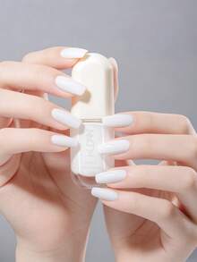 1 Botella de 10ml de esmalte de uñas a base de agua, de secado rápido, de larga duración, de fácil desprendimiento, apto para estudiantes, sin alcohol - Blanco - Ver 4