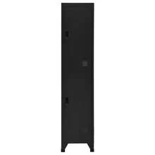 vidaXL Armario de madera negro 38x45x180 cm acier - Negro - Ver 3