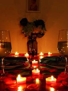 9pcs Heart-Shaped Scented Candles, Suitable For Proposal, Birthday Celebration, Room Decor, Graduation Gift, Home Decor, Christmas Decoration, Christmas Gift - Red - View 2