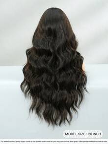 7JHH WIGS Dark Brown Wig Long Loose Wavy Wig Middle Part With Curtain Bangs Natural Looking Synthetic Heat Resistant Fiber Hair Wigs For Women Daily Party Rave Use 26 Inch - Black Brown - View 4