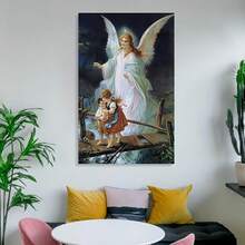Arte de paredólico Lindberg Imagen del guardián De La Guarda Póster Ángel guardián y niños cruzando un puente Arte religioso Pintura de pared Póster sin marco xinch (cuadros decorativos para sala, póster, con marco, pósters, cuadros para la pared, marcos para cuadros, cuadro, Virgen de Guadalupe, salas) - transparente - Ver 9