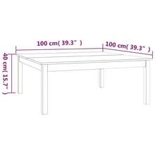vidaXL Tavolo basso Blanc 100x100x40 cm Bois solid de pin - Bianco - Visualizzare 7