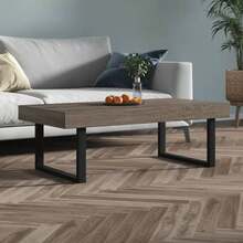 vidaXL Table basse Gris et noir 120x60x40 cm MDF et fer - Gris - Voir 2
