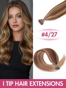 I Tip Hair Extensions Human Hair Extensions Highlight Color Straight Human Hair 12-22 Inch Thickening Hair Extensions Real Human Hair Extensions Keratin Extensions Invisible Itip Human Hair Extensions High Quality Easy To Wear Elegant For Daily & Festival & Party - Multicolor - View 45