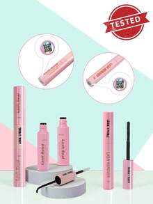 2-In-1 Eyelash Glue & Setting Liquid Kit, Includes: Eyelash Glue (5ml), Setting Liquid (5ml), Eyelash Remover (5ml), Cluster Lash Glue & Setting Liquid, Eyelash Applicator, Eyelash Glue, Cluster Lash Glue, Eyelash Tools, Eyelash Extension Tools, Eyelash Tool Set - Pink - View 3