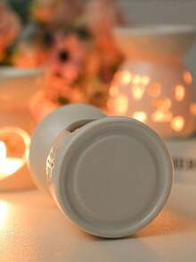1 Stück Ramadan Keramik Aromalampe, Cut Out Mond- & Sternform, integrierte Lichtquelle mit warmem Glühen, geeignet zum Platzieren von duftenden Wachsen/Ölen, ideal für Iftar-Zeremonie, Familienessen-Atmosphäre und entspannende Ramadan-Abende zuhause - Verschiedenfarbig - Übersicht 8