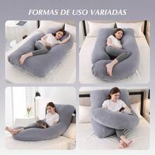 mhjAlmohada Embarazo en Forma de G Almohada de Maternidad Lateral para Embarazadas Pregnancy Pillow de Algodón Comodidad Ergonómica y Transpirable Ideal para Dormir Leer y Actividades de Ocio Grissleeping Bags - 219158509 - Ver 3