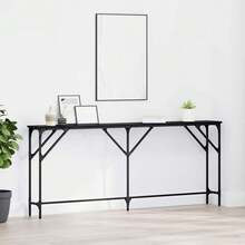 Table console vidaXL Chêne noir 180 x 23 x 75 cm - Noir - Voir 2