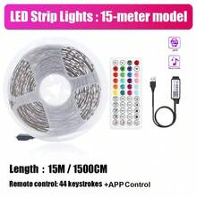 1m-30m Luces de tira LED inteligentes con control remoto por aplicación, adecuadas para dormitorio y decoración del hogar - luz policromática - Ver 4