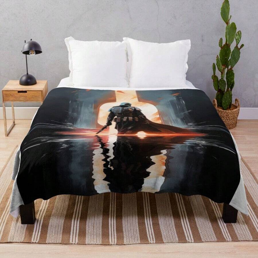 Mandalore Planet Throw Blanket - Ultra Soft Flannel Blanket For Couch, Bed And Sci-Fi Decor, Iconic Homeworld Landscape Design, Cozy Gift For Fans And Mandalorian Series Collectors - Màu sắc hình ảnh chính - Xem 1
