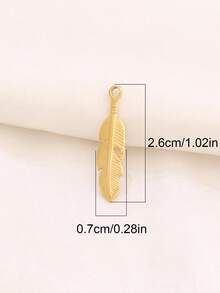 3个不锈钢叶子吊坠，适用于DIY珠宝制作，18K镀金植物吊坠珠宝配件