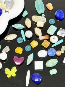 Akrylgeléfärgade Alien-pärlor i serie, DIY-handgjorda pärlmaterial för halsband, armband, telefonkedja - Multifärgad - Visa 12