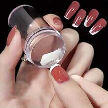 Transparent Silicone Nail Art Printing Set, French Design For Nail Plate Seal Nail Polish Seal Seal Scraper Nail Seal Plate, Diy Nail Tools, Convenient Nail Tools, Nail Printing Set - 透明色 - 查看 8