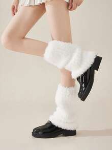 1 đôi tất giữ ấm chân nữ màu trắng ấm áp, đa năng, thích hợp mặc thường ngày. - trắng - Xem 2