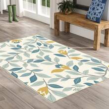1PC Floral Pattern Area Rug Partial Carpet, Lightweight Soft Comfortable Machine Washable Easy To Manage Carpet Mat Home Decoration, Living Room, Bedroom, Bathroom, Dining Room, Office, Room Accessones - 彩色 - 查看 7