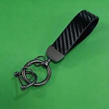 1 chiếc móc khóa tối giản sáng tạo, móc chìa khóa điều khiển từ xa ô tô, chất liệu sợi carbon cao cấp có móc treo, phụ kiện chìa khóa ô tô thông thường, phong cách sinh viên, phong cách Gothic dễ thương, dây đeo huy hiệu, phụ kiện ô tô, phụ kiện túi xách. - Bạc - Xem 5