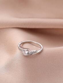 Nooxian 1枚经典永恒之爱锆石戒指（女士款） - 銀色 - 查看 5